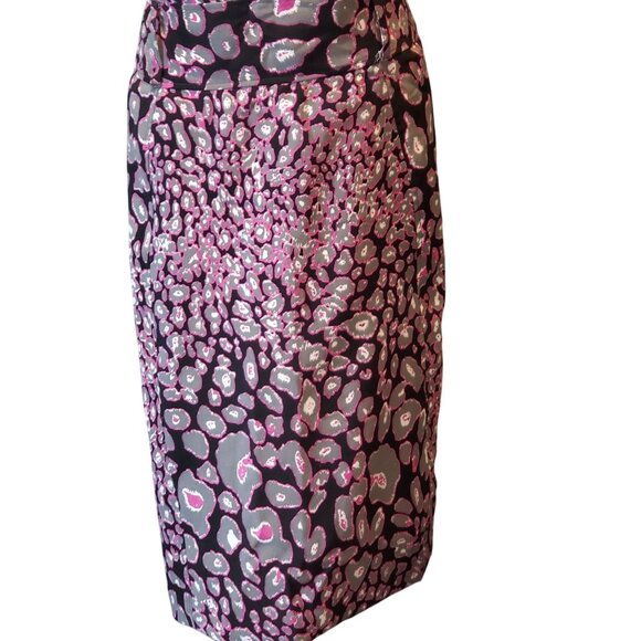 ASHLEY STEWART FORMAL DRESS BLACK/PINK ANIMAL PRINT STRETCH SIZE 3X - Picture 10 of 11